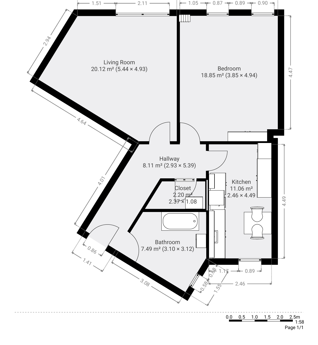 Grundriss der Wohnung
